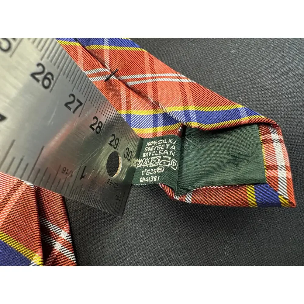 Lauren Ralph Lauren Red Plaid Tie Red White Blue Yellow Plaid Preppy